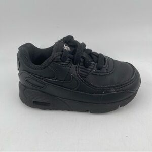 Nike Infant Air Max 90 LTR Triple Black Lace-Up Athletic Shoes Sneaker- Size 7 C
